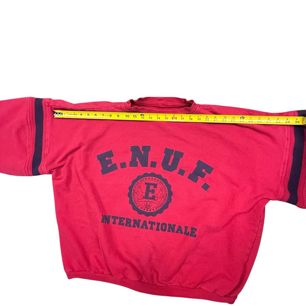 Vintage E.N.U.F. Internationale Graphic Sweatshirt Red - Picture 6 of 8